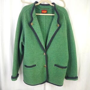 Geiger Collection Women Green Wool Blend Blazer Jacket Made in Austria 38 Medium